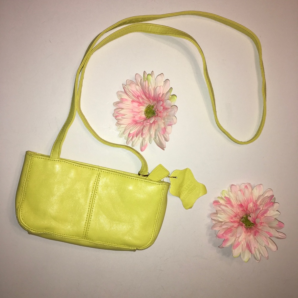Yellow leather crossbody